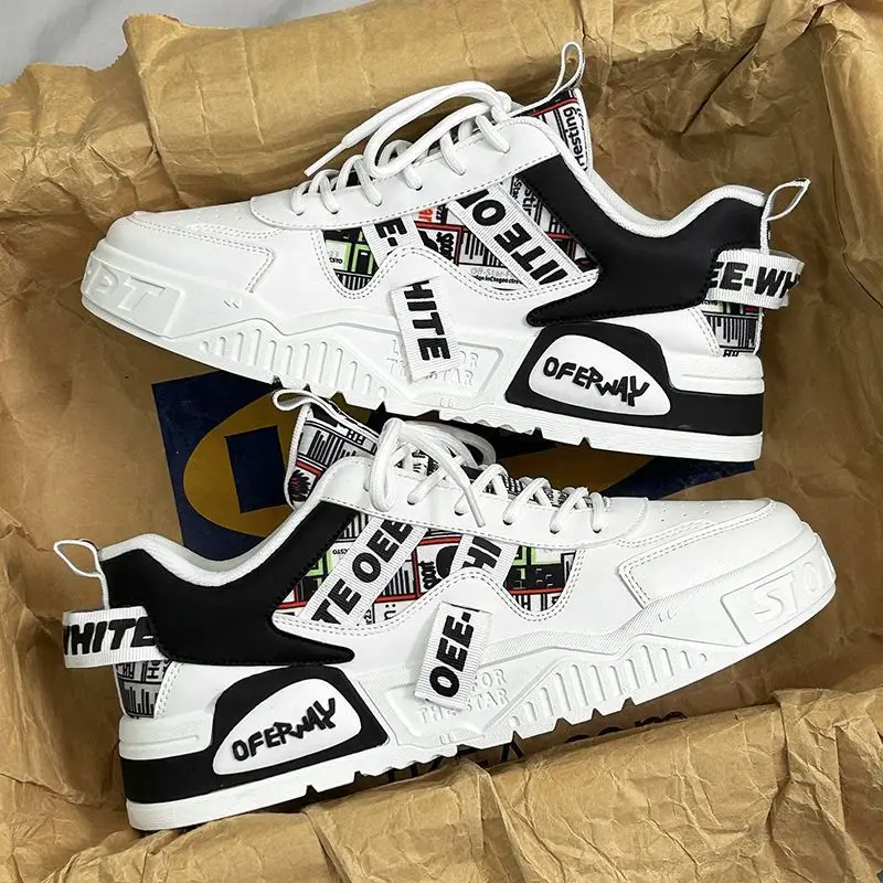Badminton Shoes - Moda casual tênis de couro novo