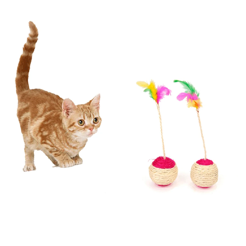 1PC Brinquedo para Gato, Bola  - Feather Shuttlecock avaliação e preço